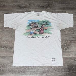 Vintage 80s 90s The Far Side How Birds See The World Single Stitch T-Shirt